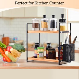 LEMIKKLE Coffee Bar Accessories and Coffee Mug Cup Holder, kitchen organizers and storage,Spice Rack Organizer for Countertop,Kitchen(basket)