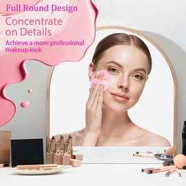 JOLY Powder Puff Face Makeup Soft Velour Beauty Blender Sponge for Loose Powder Foundation Setting Powder Puffs Reusable Stocking Stuffers for Women (16Pcs_Pink)
