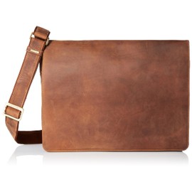 Visconti Harvard Distressed Leather Messenger Bag, Tan, One Size