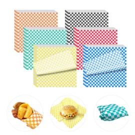 120 Sheets Variety Pack Checkered Dry Waxed Deli Paper 12x12 inch Sandwich Paper Liners, Food Basket Liners Wax Deli Wrap Wax Sheets for Wrapping Bread and Sandwiches