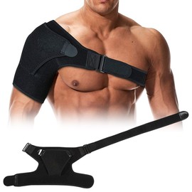 Recovery Schulterbandage für Männer und Frauen, Schulterstütze mit Druckpolster, verstellbare Schulterstütze für zerrissene Rotatorenmanschette, Perfekt für Sport, Kraftsport & Bodybuilding