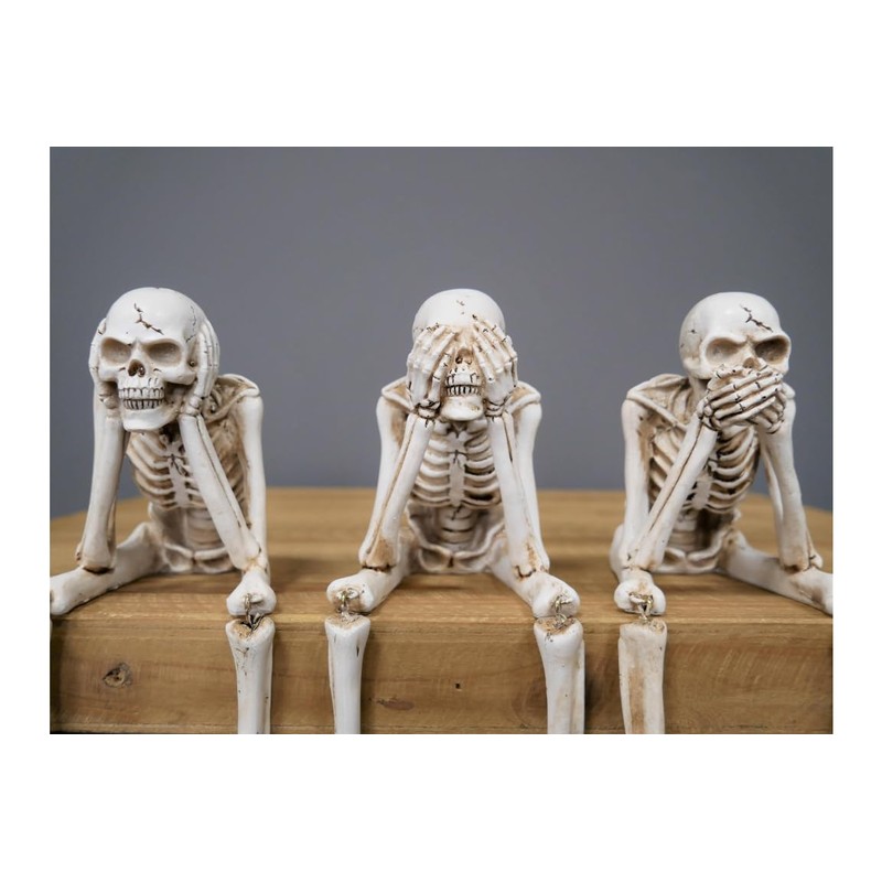 Venture Vehicles Ltd 3 Wise Skeletons | Gothic Decor |