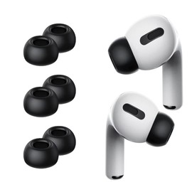 Lanwow Premium Memory Foam Tips for AirPods Pro & AirPods Pro 2nd Generation. No Silicone Eartips Pain. Anti-Slip Eartips. Fit in The Charging Case, 3 Pairs (Medium, Black)