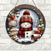 Christmas Snowman Hanging Ornament for Holiday Décor – 7.9-Inch Round