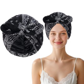 Women's Headscarves, Ladies' Black Hat and Cap, Pre-Tied Turbans for Women, Head Wear Wrap, Hair Cap for Sleeping, Beanie Hat