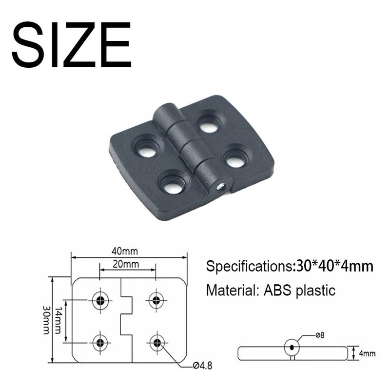 4 Pcs 30 x 40mm Door Hinges ABS Nylon Hinges