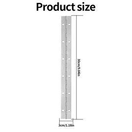 4 Pcs Piano Hinges, Stainless Steel Continuous Piano Metal Hinges, 300mm/11.8 inch Heavy Duty Continuous Hinges with Holes, Long Hinges for Piano Cabinet Doors Large Window Boats Hinges with Screws