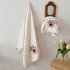 2PCS Bath Towel Cute Bear Pattern Hemp Lace Soft Absorbent