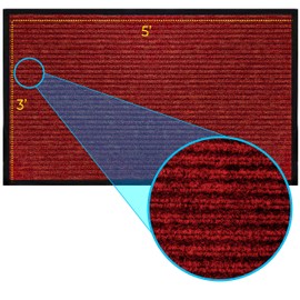 LuxUrux Durable Rubber Door Mat, Heavy Duty Doormat, Indoor Outdoor, Easy Clean, Waterproof, Low-Profile Mats for Entry, Patio, Garage, High Traffic Entrance Ways (3 x 5 Feet, Striped Red)