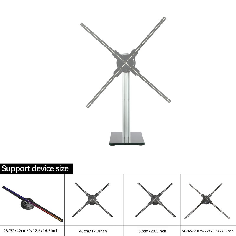 Missyou 3D Hologram Fan Desktop Stand with Tempered Glass Base