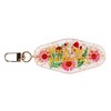 ASVP Shop the Patriarchy Pink Flowers Feminist Keyring, Motel Keyring,
