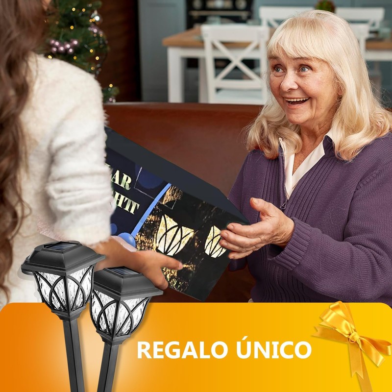 BYCRAY Juego de 6 luces solares para caminos de jardín,
