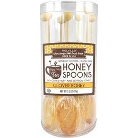 Melville Candy Soothing Honey Spoons for Tea - Individually Wrapped Real Honey Tea Spoons, (8 count) (Clover)