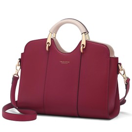 Women's Handbag Handbag - Woman Leather Shoulder Bag - Elegant Tote Shopper - with Retro Handle and Shoulder Strap - Everyday Fashion Work City City, red