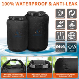 ioutdoor Dry Bag 2L/5L/10L/20L/40L/70L Waterproof Bag, Ultra Light Dry Bag, Waterproof, Abrasion-Resistant, Tear-Resistant, for Kayaking, Beach, Swimming, Camping, Hiking Travel, black, Sports and