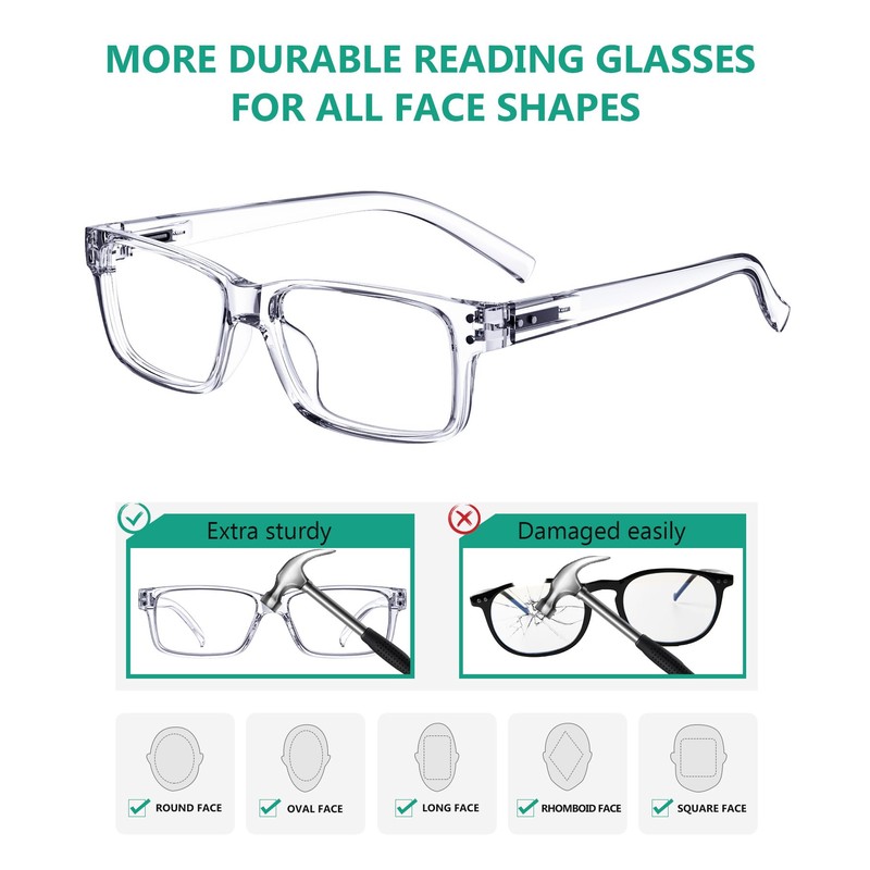 Eyekepper Vintage Reading Glasses for Men - 5 Pack Spring