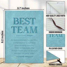 KTJGMBY Employee Appreciation Notebook, Best Team Definition Leather Writing Journal Thank You Gift Team Gifts for Coworkers Employees Colleagues