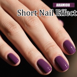 AHAMIOU 10ML Gel Nail Polish Pure Sheer High Gloss Soak Off Gel Polish UV/LED Cure Easy Apply Non-Toxic Nail Art Manicure Salon DIY at Home for Women,Purple