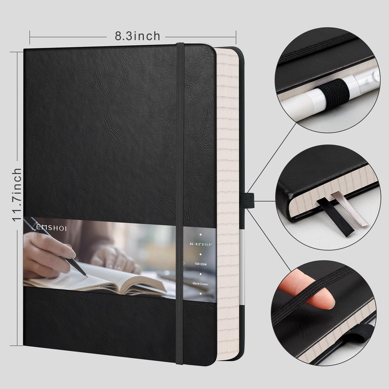 EMSHOI Graph Paper Notebook 8.5 x 11, 192 Pages Hardcover