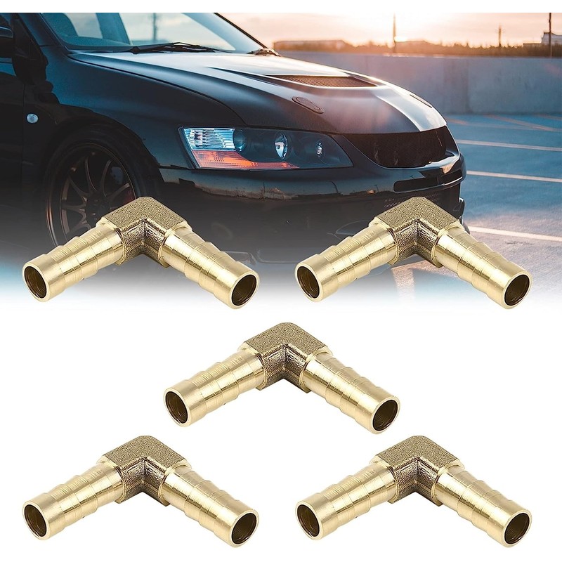 5pcs 8mm Brass Barb Elbow 90 Degree Male Thread Connector