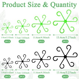 LXBCTOP Pack of 16 Plant Supports, Shrub Holders, Four Sizes, Plant Holder, Reusable Plant Support, Plastic Plant Clips for Monstera Plant, Hydrangea, Tomatoes, Roses (Green Black)