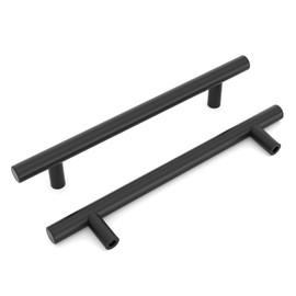 LONTAN 12 Pack Black Kitchen Handles 160mm Black Cupboard Handles Stainless Steel Drawer Pulls for Wardrobe Cabinet Suitable for Bathroom, Bedroom, Living Room