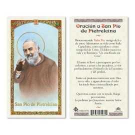Oración a San Pio De Pietrelcina Tarjecta Laminada