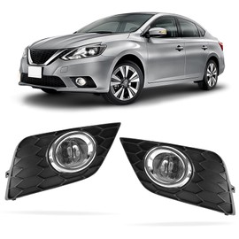 DLAA Fog Lights For Nissan Sentra/Sylphy 2016 2017 2018 2019 Front Fog Lamps Kit Car Styling Spot Light With Cables and Switch, Clear Lens - 1 Pair