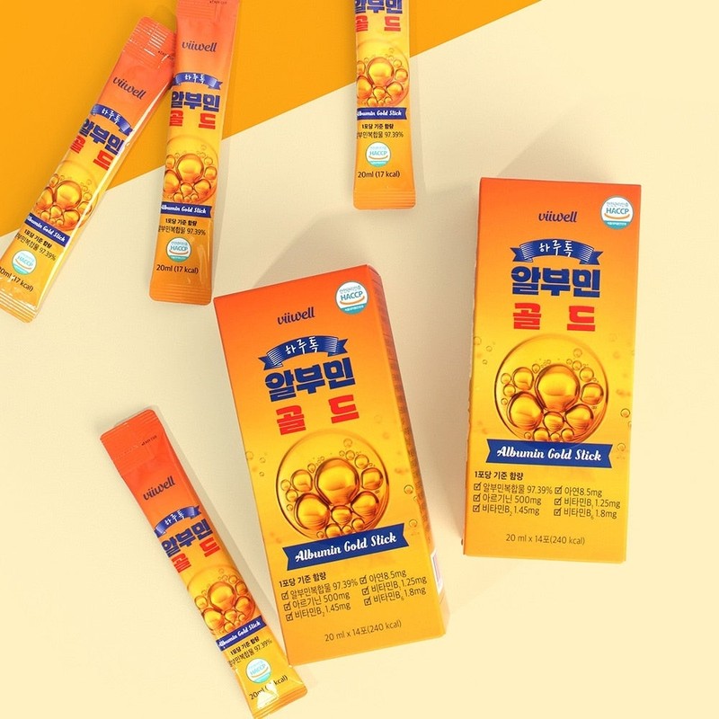 Drinkable Albumin Gold Liquid Essence Stick High Content Albmin Complex