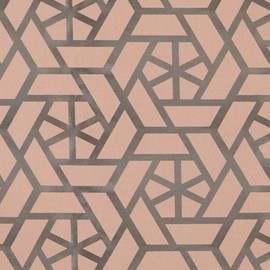 Kt KILOtela - Digital Printed Canvas Fabric, Half Panama Organic Cotton, Decoration, Upholstery, Cushions, Tablecloths, 100 cm Length x 140 cm Wide, Geometric, Topiary, Pink - 1 m