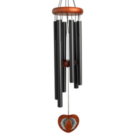 XXXFLOWER Large Aluminium Wind Chimes，Memorial Wind Chime with 6 Tuned Tubes & Heart-Shaped Pendant，Elegant Chime for Garden Patio Balcony House Decoration and Gift（37 Inches）
