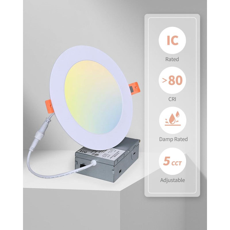 ZYC 4-Inch LED Recessed Lights - 9W Ultra-Thin LED Ceiling