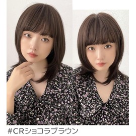 Bright Lala hf1420-CR Wig, Full Wig, Medium Wig, Inner Color, Black Hair, Straight