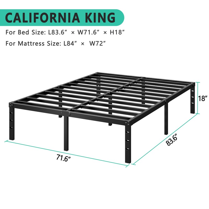 HLIPHA Metal Platform Bed Frame 14 Inch Tall,No Box Spring