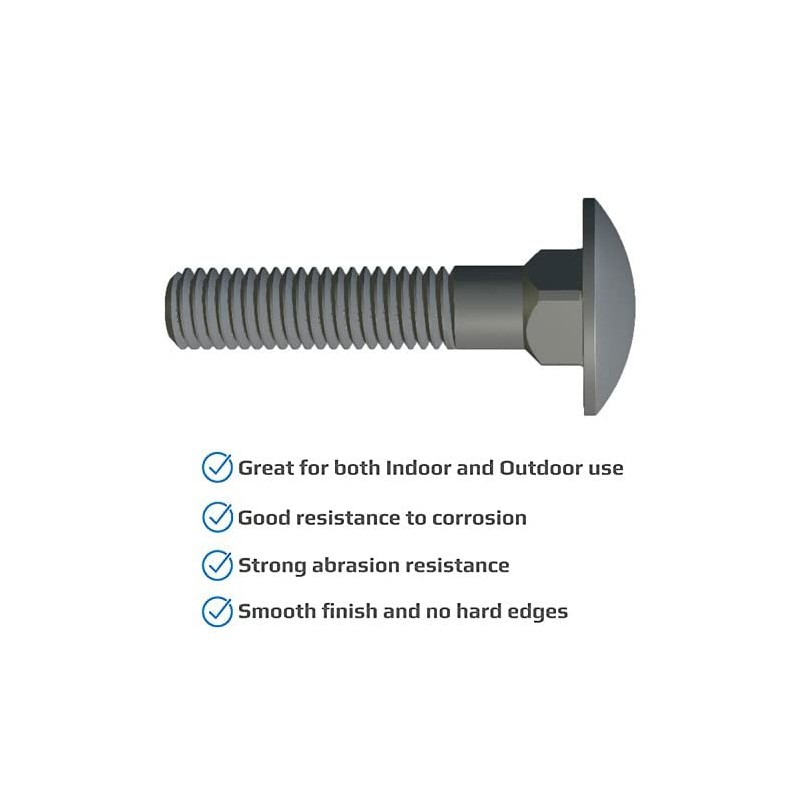 Keple M10 x 60 mm Mushroom Head Screws with Square
