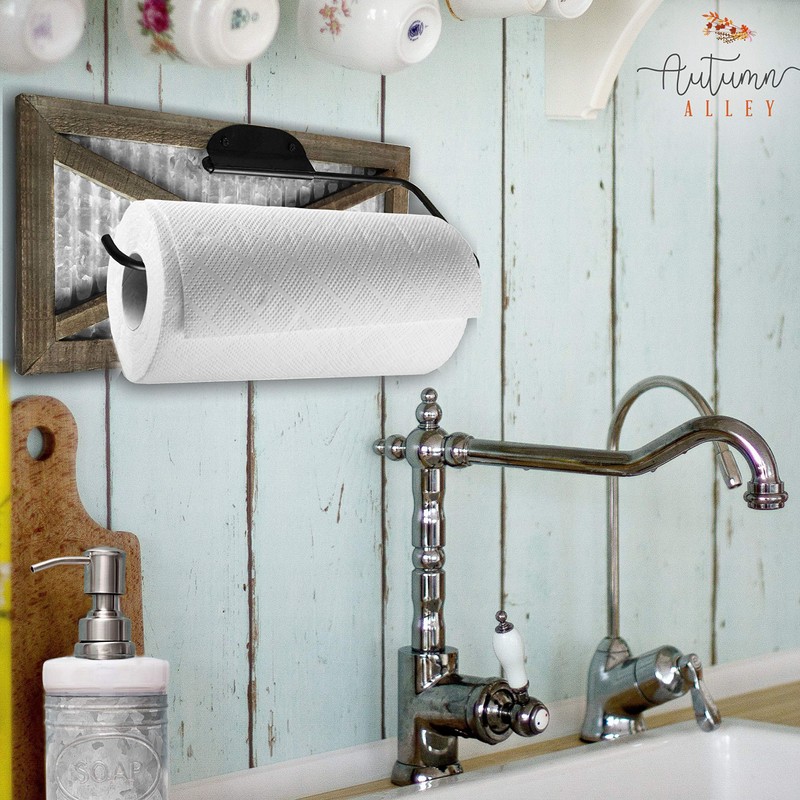 Autumn Alley Rustic Barn Door Paper Towel Holder - Country
