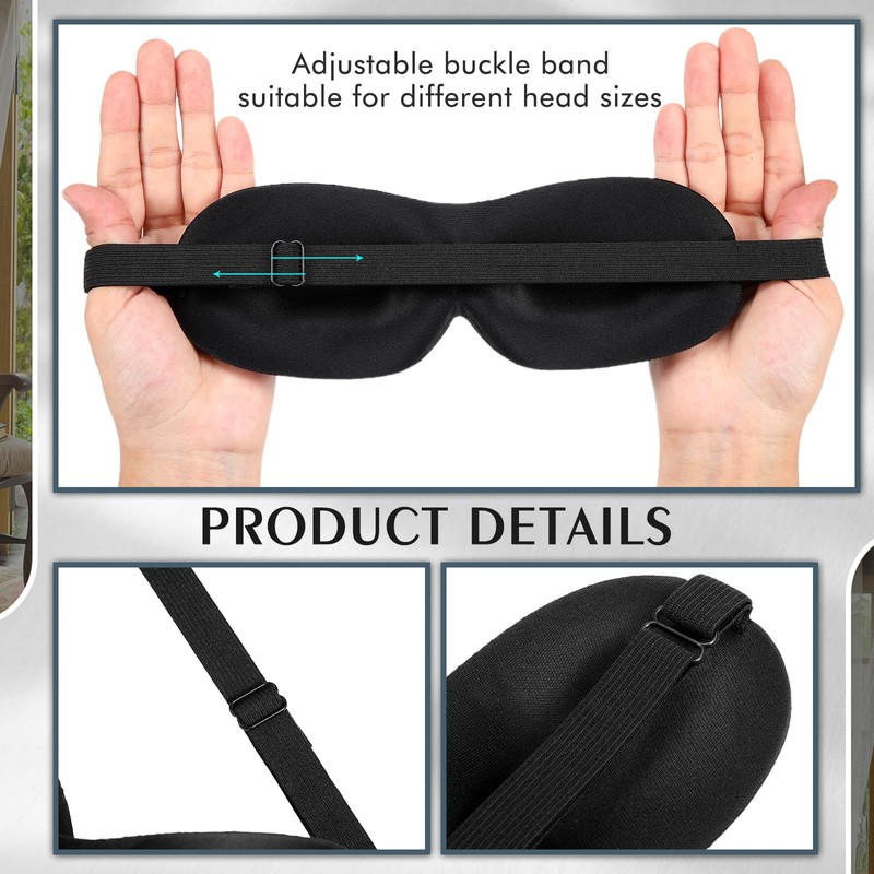 Bonuci 12 Pack Sleep Mask Blackout 3D Eye Mask for