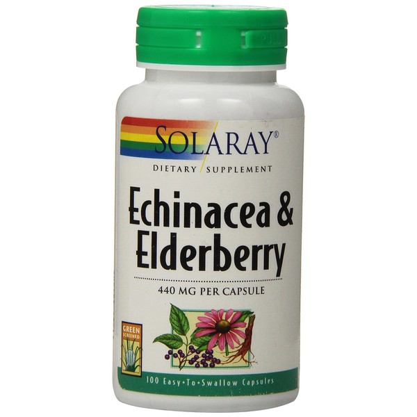 Solaray Echinacea and Elderberry Capsules, 440 mg | 100 Count