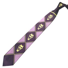 JoJo Skeleton Silk Tie for Cosplay Costume, Silk Tie Anime Tie Adventure Costume Game, Purple