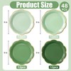 9 Inch Green Gradient Paper Plates, Gold Rim Party Plates