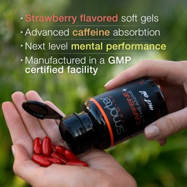 SmarterVitamins (3-Pack 200mg Caffeine Pills with 100mg L-Theanine + Coconut MCT Oil, Energy and Focus, Extended Release Capsule, 150 Liquid Softgels