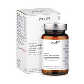 NatuGena Horm-ONE Regulator, Saffron Extract, SOD & Basil, Iodine, B Vitamins (B2, B6, B7, B9, B12), Plant Extracts, 90 Capsules (30 Day Pack)