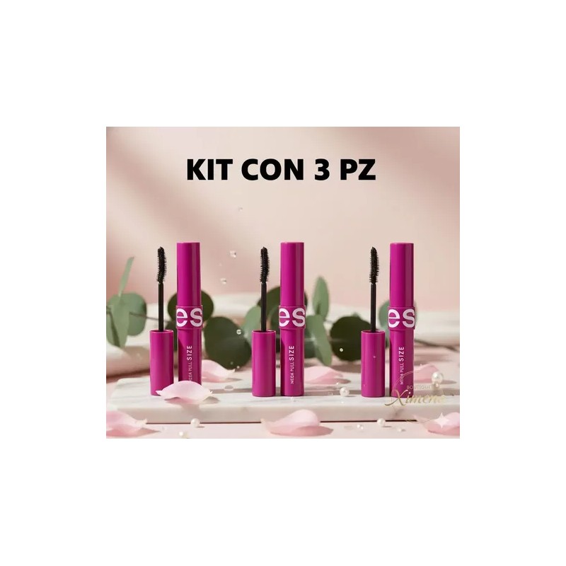 Máscara De Pestañas Ésika 3 Pz Mega Full Volumen Waterproof