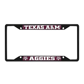 FANMATS 31285 Texas A&M Aggies Metal License Plate Frame Black Finish