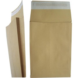 Manilla Gusset Envelopes 120gsm for A4 Paper, Cards Expanding Files/Wallets Pack of 10 (A6 162 x 114 x 25mm)