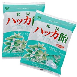 Kitami Hakka Tsusho Peppermint Candy (Leaf Type), 8.5 oz (240 g) x 2 Bags