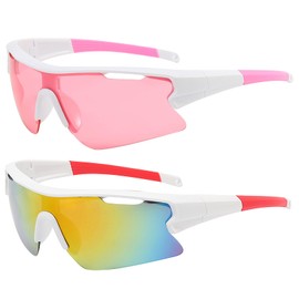 DAVBNM 2 Pcs Cycling Glasses, Sports Sunglasses, Cycling Sunglasses for Men Women, Sun Glasses UV400 Protection Ski Goggles Outdoor Bicycle Motorbike Driving Fishing Running Fishing Goggles