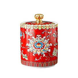 Bicuzat Enamel Ceramic Tea Caddy Tea Canister Tea Storage Container Tins Jar with Airtight Lid Water-proof Tank for Tea, Coffee, Herb, Sugar, Spice, Nuts