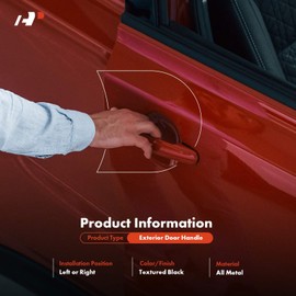 A-Premium Driver or Passenger Side Upgraded Metal Exterior Door Handle Compatible with Ford Explorer 1998-2001, Explorer Sport 2001-2003, Explorer Sport Trac & Mercury Mountaineer, Textured Black