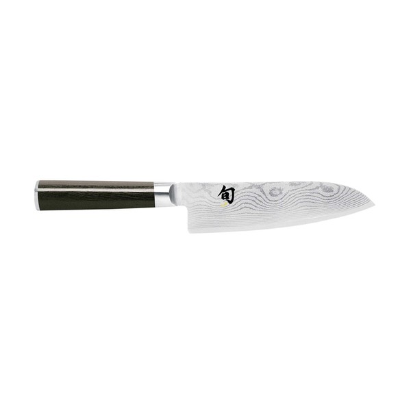 Shun Cutlery - Cuchillo clásico Santoku de 5.5 pulgadas, cuchillo de inspiración asiática para preparación de alimentos multiusos, cuchillo de chef alternativo, cuchillo japonés hecho a mano, plateado